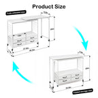 Folding sewing table with storage 46.5 inch 70 pegs and 4 drawers craft organizer for sewing room