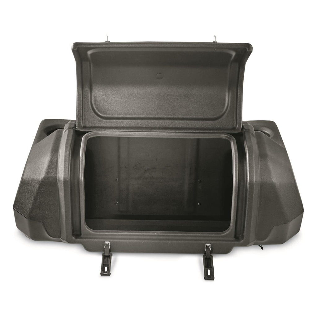 ATV lounger seat with storage large cushion padded backrest cargo box helmet holder heavy duty universal