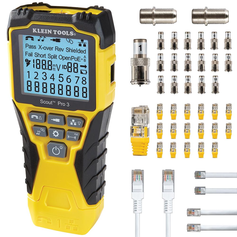 VDV501-852 Scout Pro 3 cable tester with locator remote set for Ethernet coax voice testing