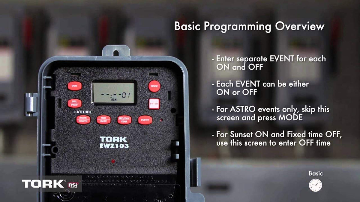Electronic programmable multipurpose control astronomic 7 day time switch EWZ Series 120 to 277 V