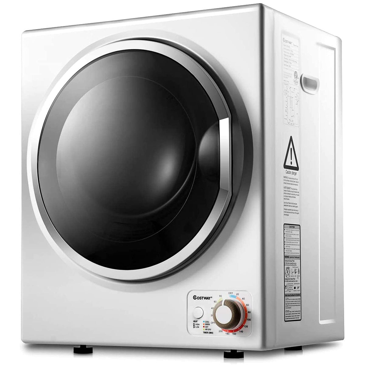 Small 1.5 Cu Ft Portable Clothes Dryer 850W Compact Laundry Dryer for Apartment RV Dorm White