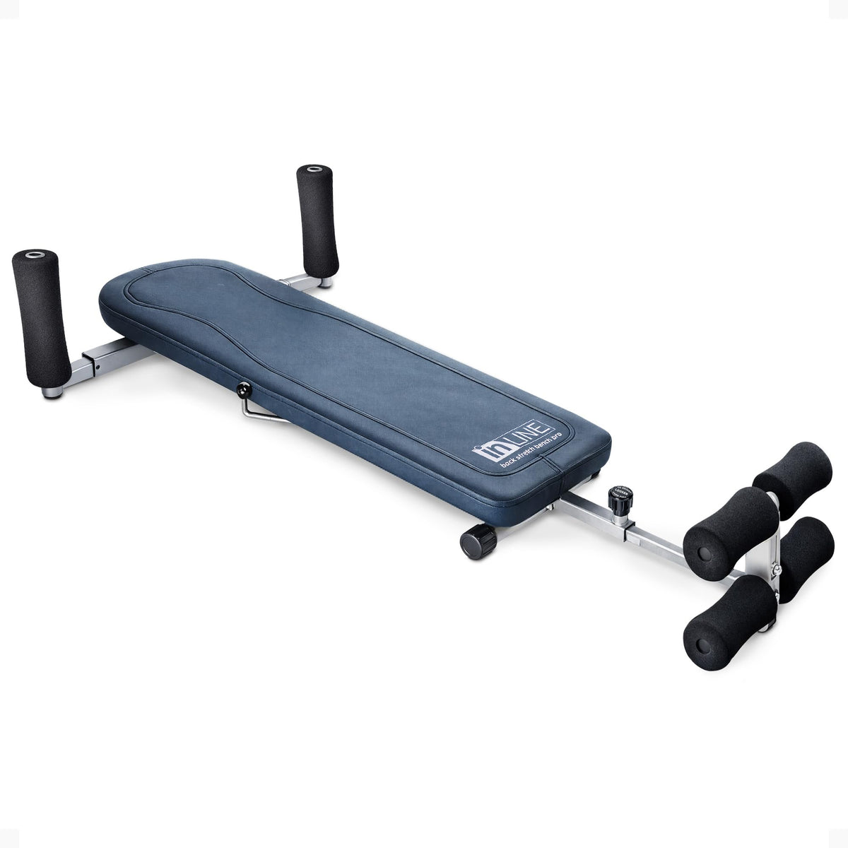 InLine Back Stretch Bench System Blue Gray Ergonomic Back Stretching Support for Home Gym Training