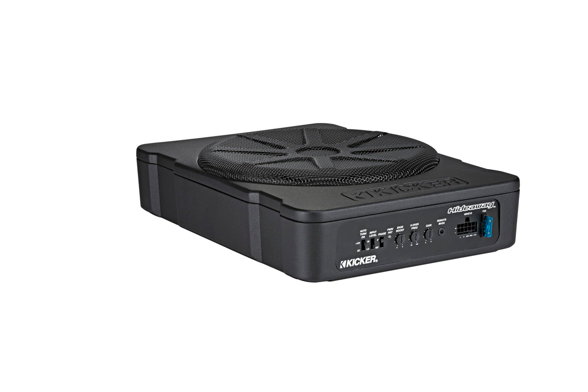 51HS10 Hideaway Compact Powered Subwoofer with 10 Inch Woofer for Car Audio and Vehicle Sound Systems
