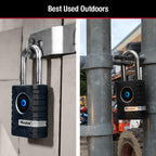 Bluetooth Smart Padlock Outdoor Keyless Security Smart Lock Black Weather Resistant 4401LHEC