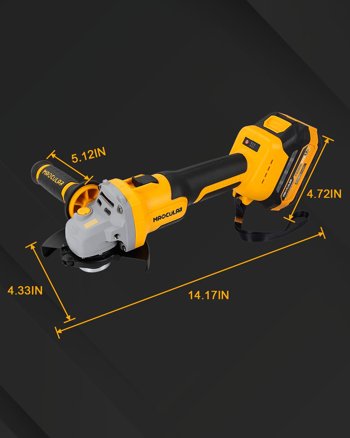 Cordless Angle Grinder 20V Battery Powered Tool for Cutting Grinding Polishing and DIY Work