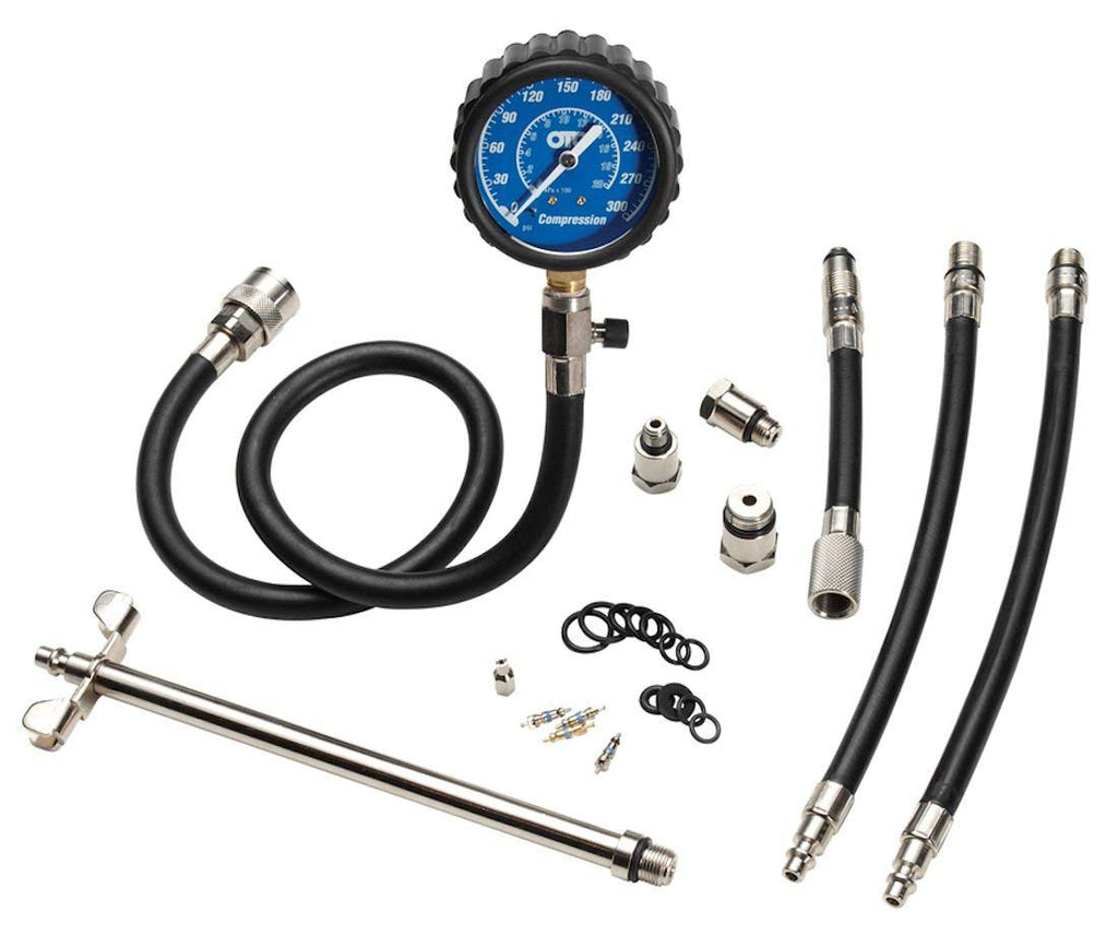 5605 Deluxe Compression Tester Kit for Gasoline Engines Complete Cylinder Pressure Diagnostic Tool