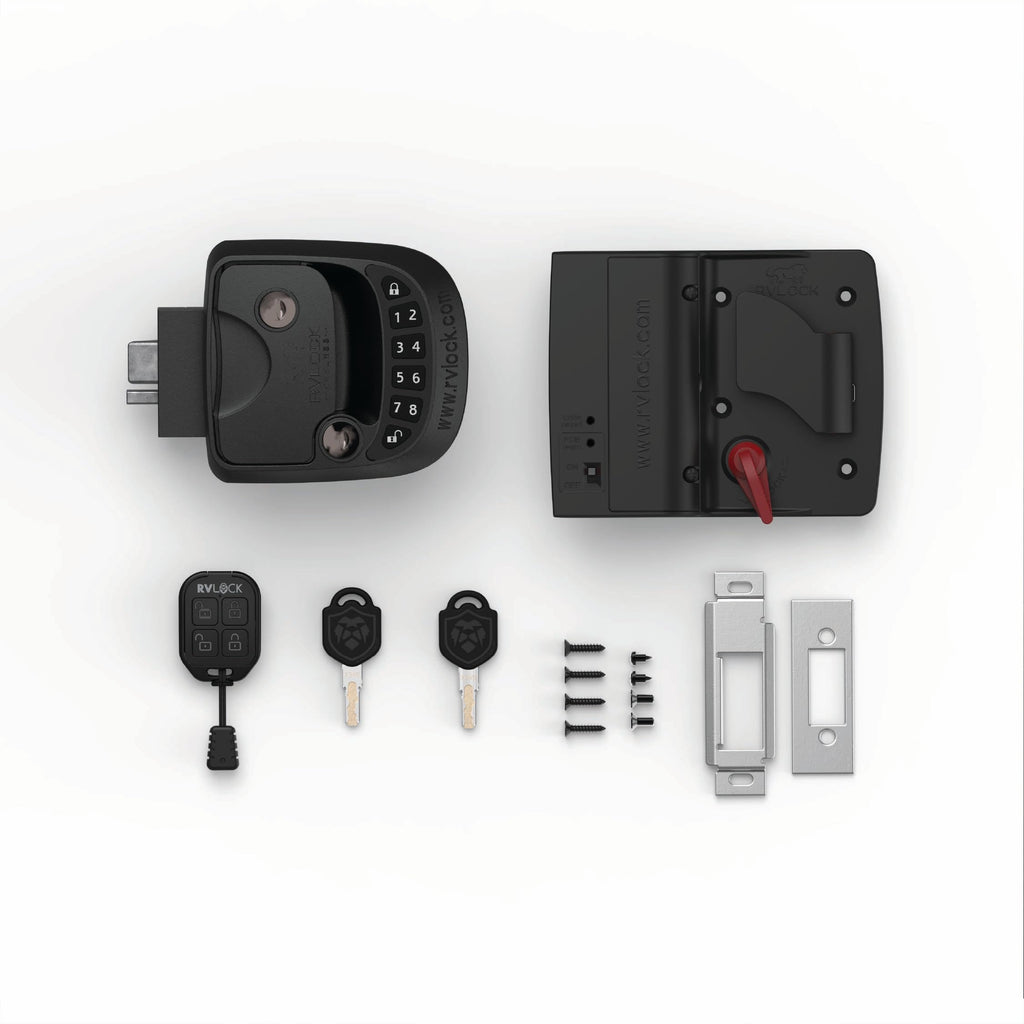 Secure Compact Keyless RV Door Lock with Keypad for Campers Trailers and 5th Wheels Easy Install