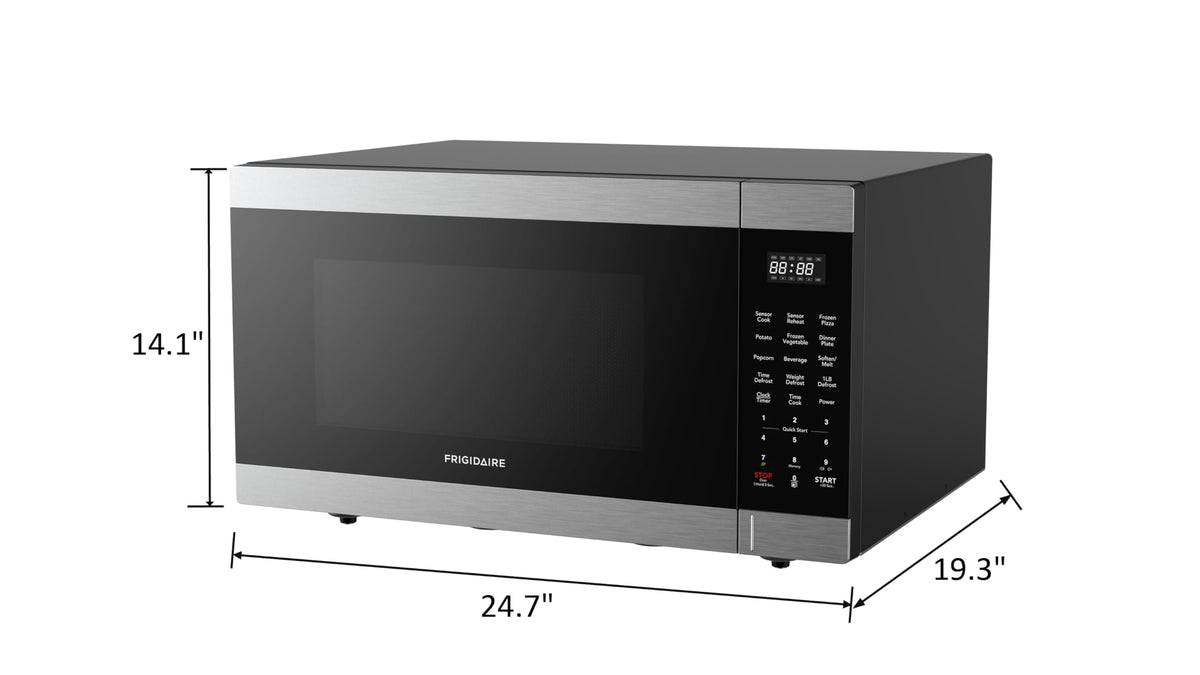 Stainless Steel Microwave Oven, 2.2 Cu Ft, Programmable, 1,200 Watts