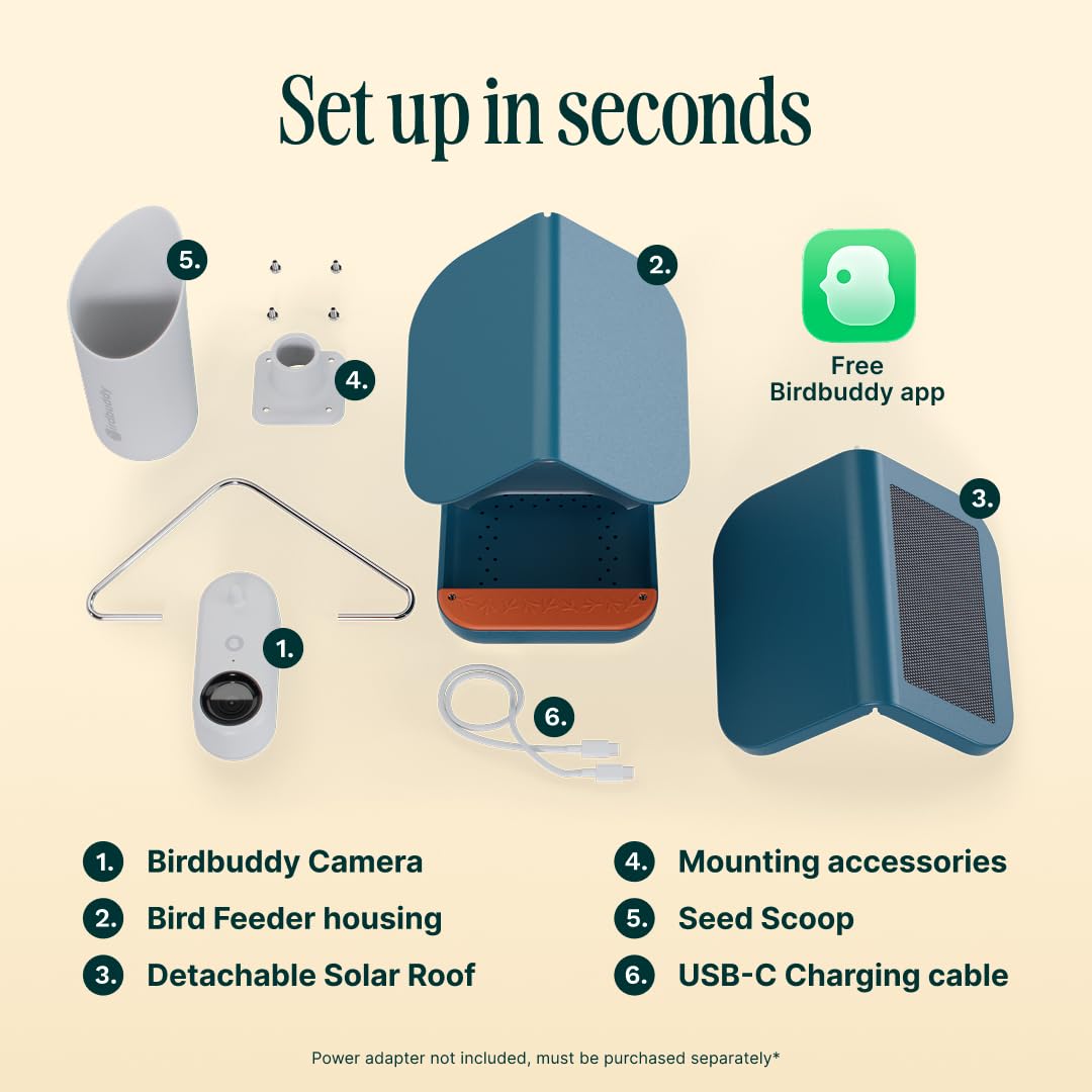 Pro Solar Smart Bird Feeder with Camera AI Bird Identification 2K Video for Outdoor Garden
