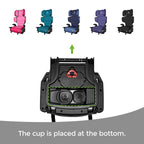 2 in 1 High Back Booster Slim Fit 3 Across 40 to 120 lbs Lightweight Latch Black Storm