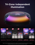 Uplighter Floor Lamp for Living Room RGBIC Ripple Projector Color Changing Ambient Mood Lighting
