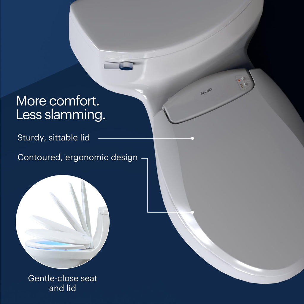 L60EW LumaWarm Heated Nightlight Elongated Toilet Seat White Warm Heated Seat for Bathroom