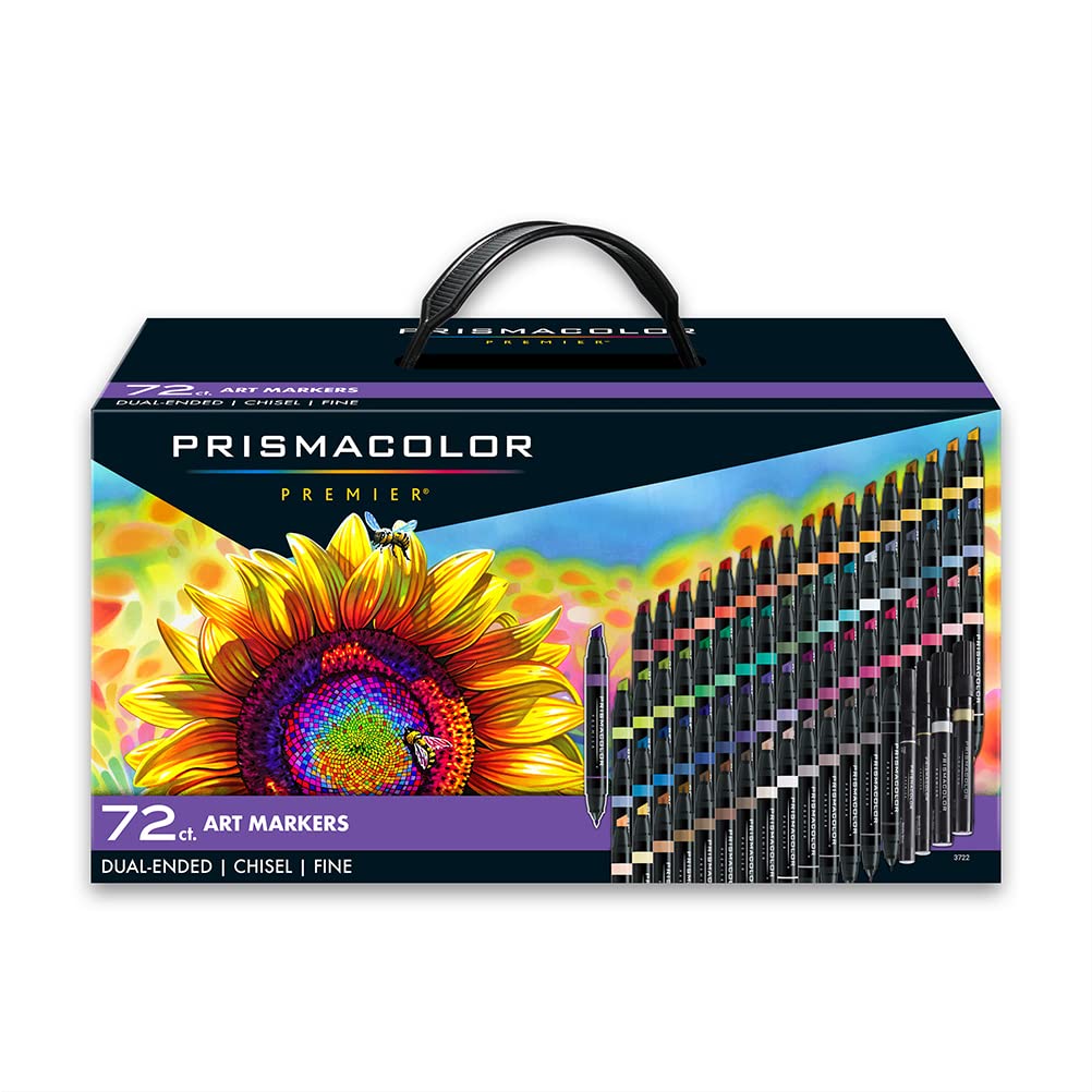 Premier Dual Ended Art Markers Set 72 Assorted Colors Adult Coloring Drawing Art Crafts Bible Study