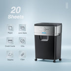 20 sheet cross cut P4 high security heavy duty paper shredder for home office and small business use