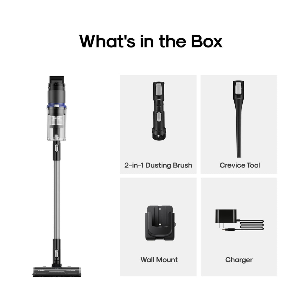ReactiSense 350W Anti Tangle Cordless Stick Vacuum NEC451BL Lightweight for Home Hard Floor Carpet Pet Hair