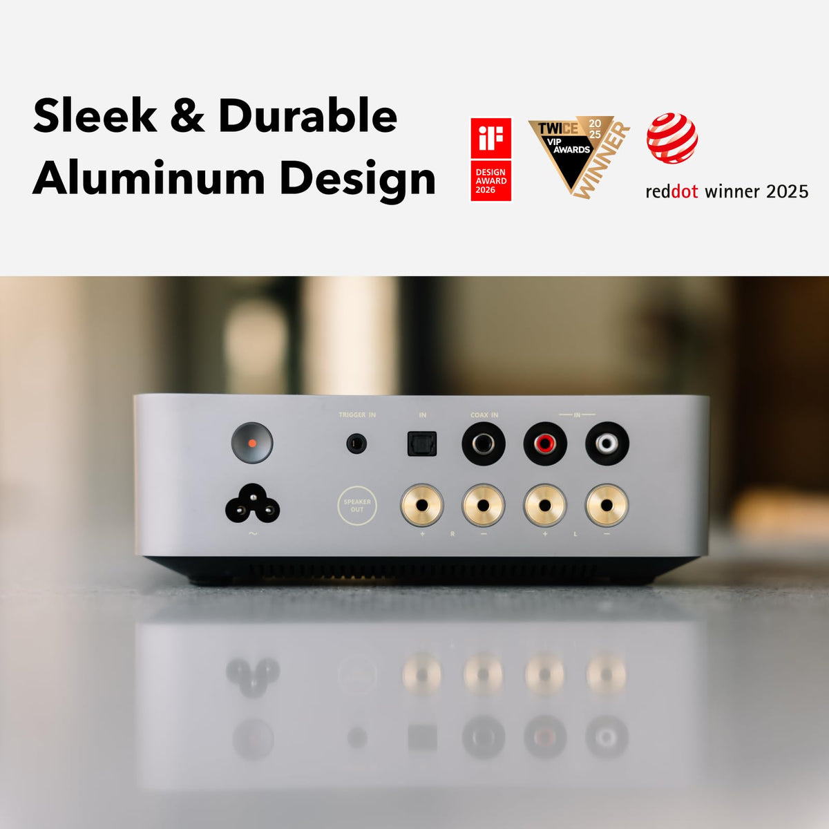 Compact Stereo Amplifier for Passive Speakers, Desktop Home Audio