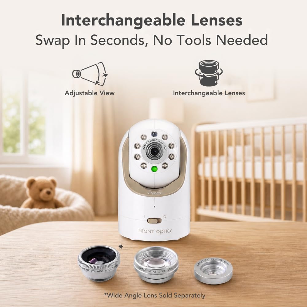 DXR-8 PRO 5 inch HD video baby monitor with 1 camera ANR no WiFi hack proof pan tilt zoom interchangeable lens