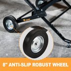 Portable Table Saw Stand 330 lbs Capacity Rolling Foldable 8 inch Wheels Heavy Duty Easy Storage Universal Fit