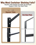 Shipping container shelving brackets D ring mount 3 tier 4 pack heavy duty storage organizer