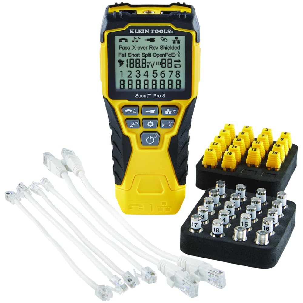 VDV501-852 Scout Pro 3 cable tester with locator remote set for Ethernet coax voice testing