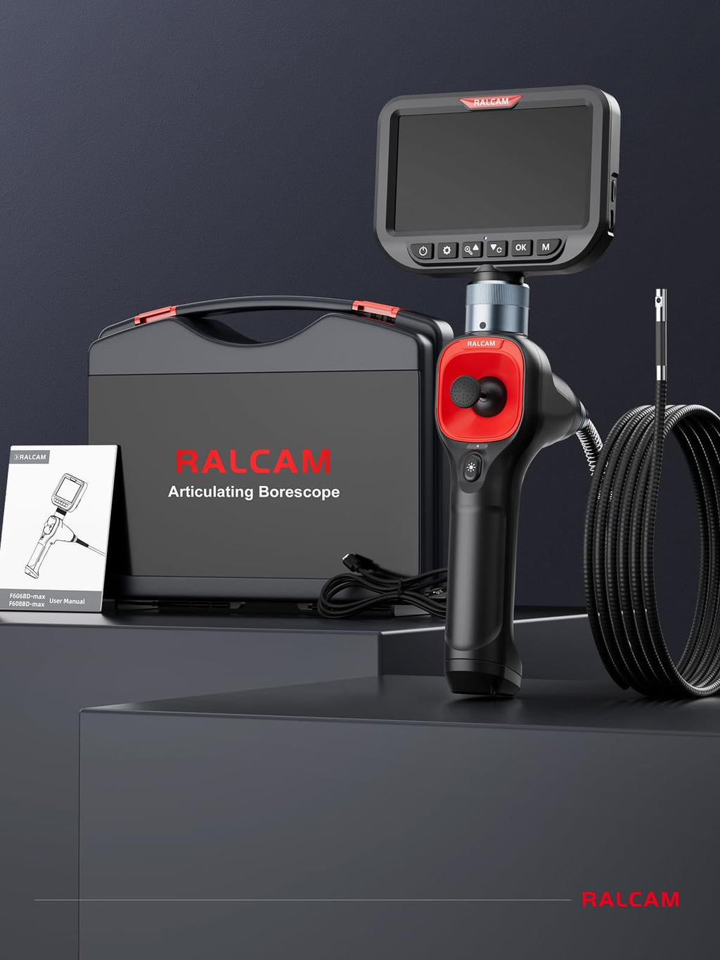 360 Degree Articulating Borescope for Automotive HVAC Engine Inspection with Slim Probe Camera
