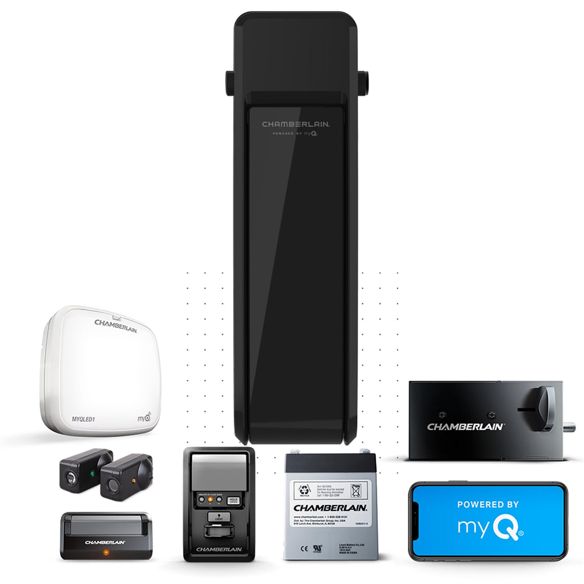 Wall Mounted Smart Garage Door Opener with Battery Backup WiFi App and Smartphone Remote Control