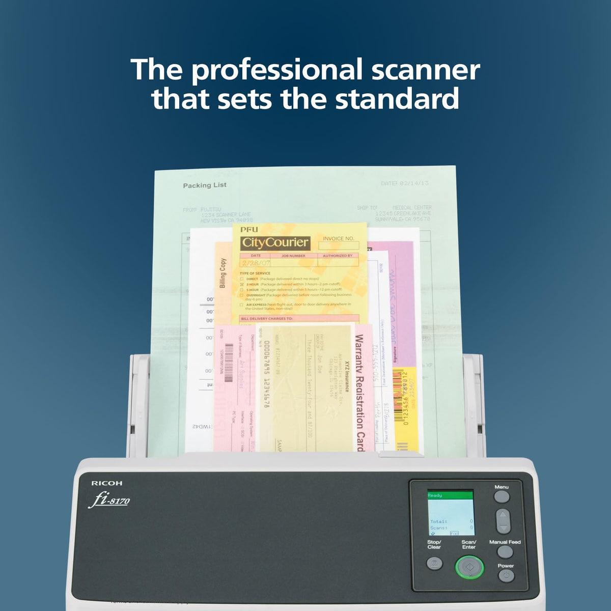 fi-8170 Professional High Speed Color Duplex Document Scanner with Auto Document Feeder for Office