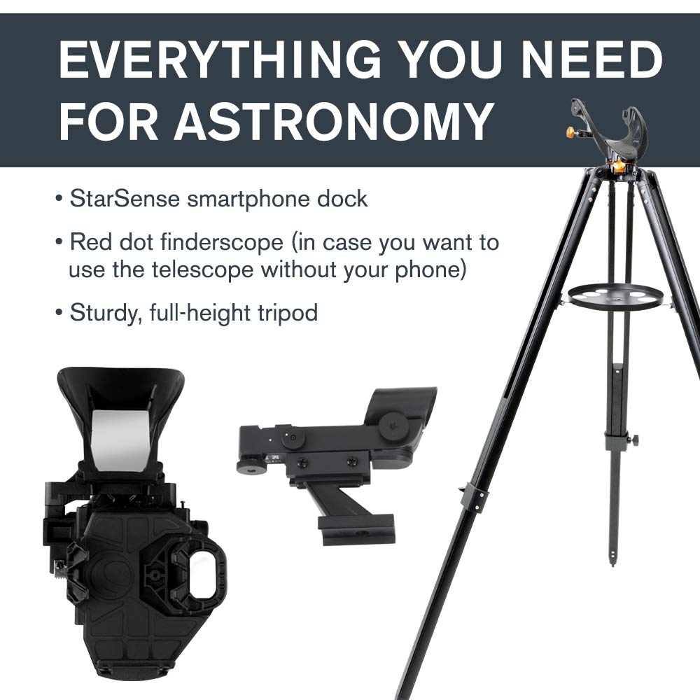 StarSense Explorer LT 114AZ Newtonian Smartphone Guided Telescope for Astronomy Beginners and Adults
