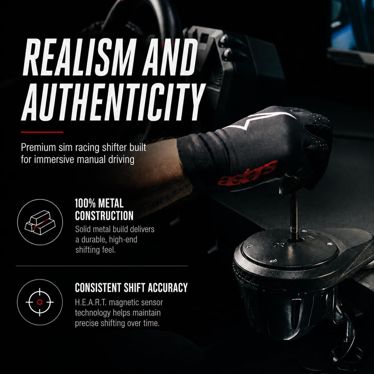 TH8A Shifter H Pattern and Sequential Add On - Racing Simulator Gear Shifter