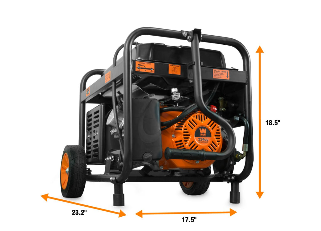 4750 Watt 120V 240V Dual Fuel Portable Power Generator with Wheel Kit and Electric Start DF475T
