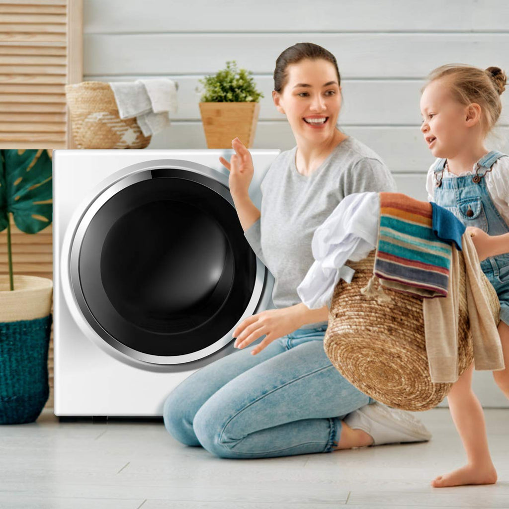 Small 1.5 Cu Ft Portable Clothes Dryer 850W Compact Laundry Dryer for Apartment RV Dorm White