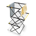 AirFrame 3 tier folding clothes drying rack space saving design for indoor outdoor laundry