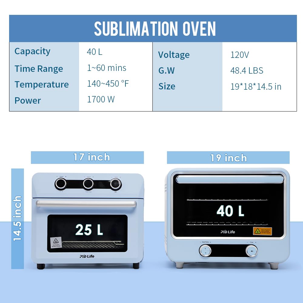 Sublimation Oven Machine Convection Oven for Tumblers Mugs 40 L Capacity Even Heating for DIY Crafts