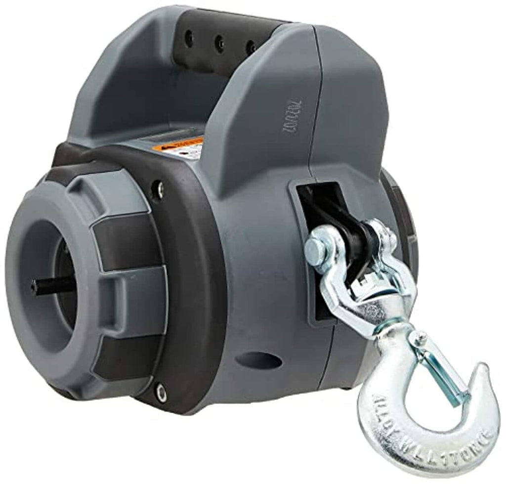 Portable drill winch with synthetic rope 750 lb pulling capacity for lifting and pulling tasks