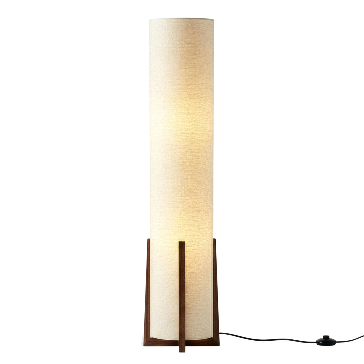 Parker Paper Lantern Floor Lamp 48 Inch Tall Wood Frame Asian Tower Shade for Bedroom Living Room Office Decor