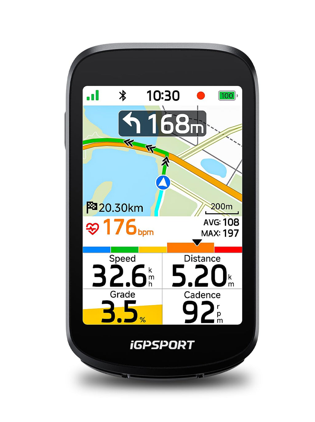 BSC500 GPS Bike Computer with 3.3 inch Touch Screen Map and Voice Navigation for Cycling Use