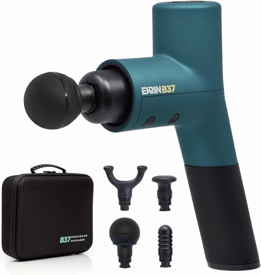 Handheld Deep Tissue Massage Gun, 5 Speeds, 4 Attachments, B37v2