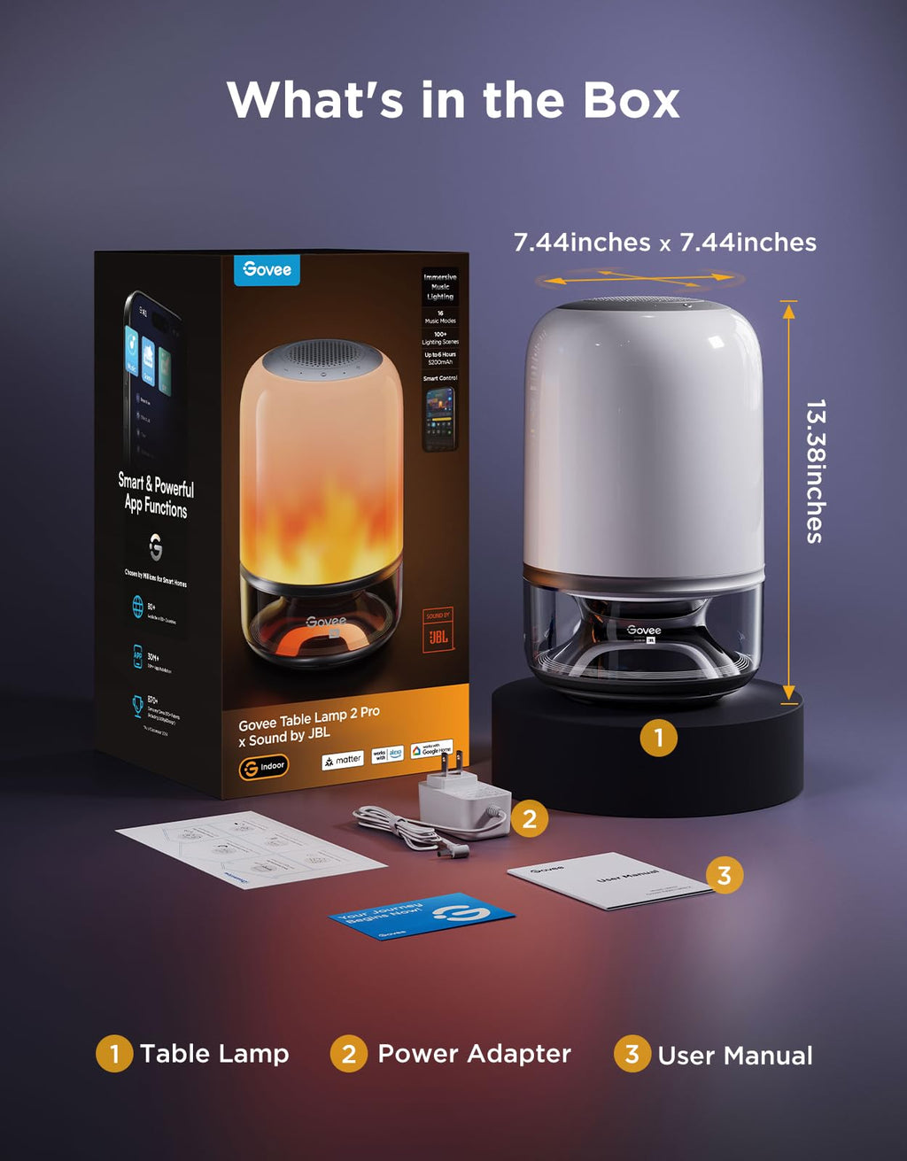 Table Lamp 2 Pro Cordless Table Lamp with Built In Speaker and Premium Sound Portable for Home