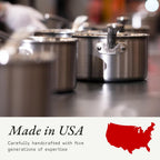 3 Quart Stainless Steel Saucier Pan 5 Ply Stainless Clad Cookware Induction Compatible