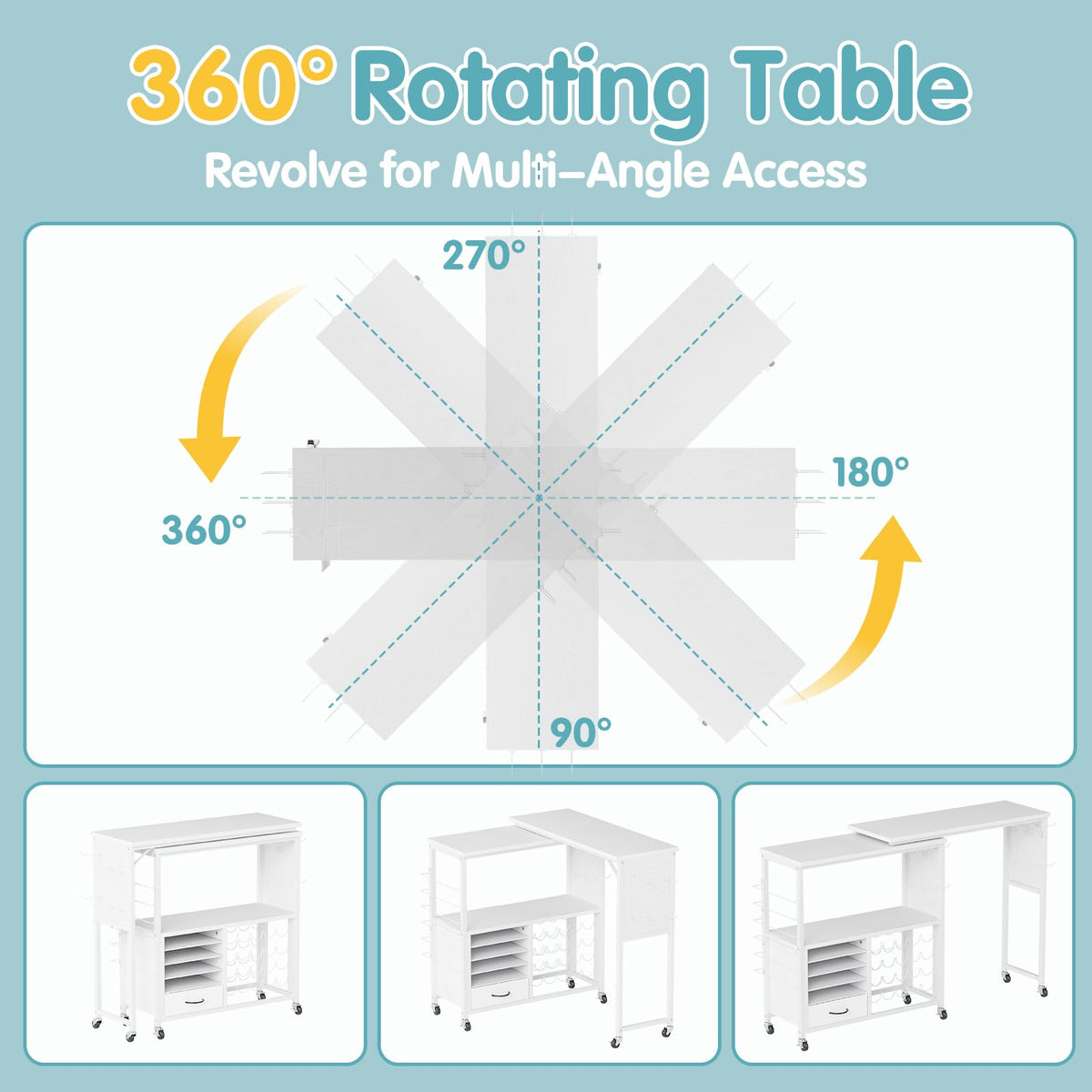 360 Craft Cart 26 Vinyl Storage and Pegboards Rolling Organizer Compatible with Heat Press and Cutting Machine