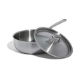 3 Quart Stainless Steel Saucier Pan 5 Ply Stainless Clad Cookware Induction Compatible