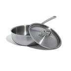 3 Quart Stainless Steel Saucier Pan 5 Ply Stainless Clad Cookware Induction Compatible