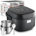 10 Cup Cooked Low Sugar Rice Cooker and Steamer Black Healthy Cooking Appliance for Home Kitchen