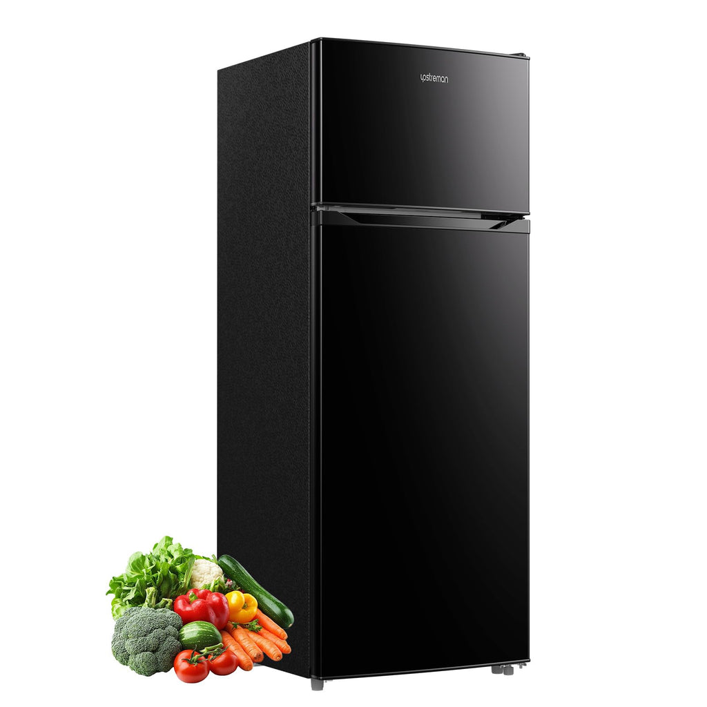 7.7 cu ft double door refrigerator with freezer compact fridge for home kitchen dorm small refrigerator