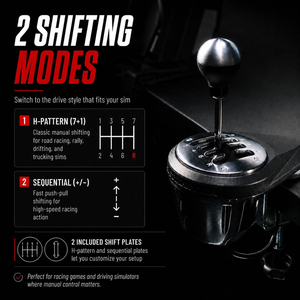 TH8A Shifter H Pattern and Sequential Add On - Racing Simulator Gear Shifter