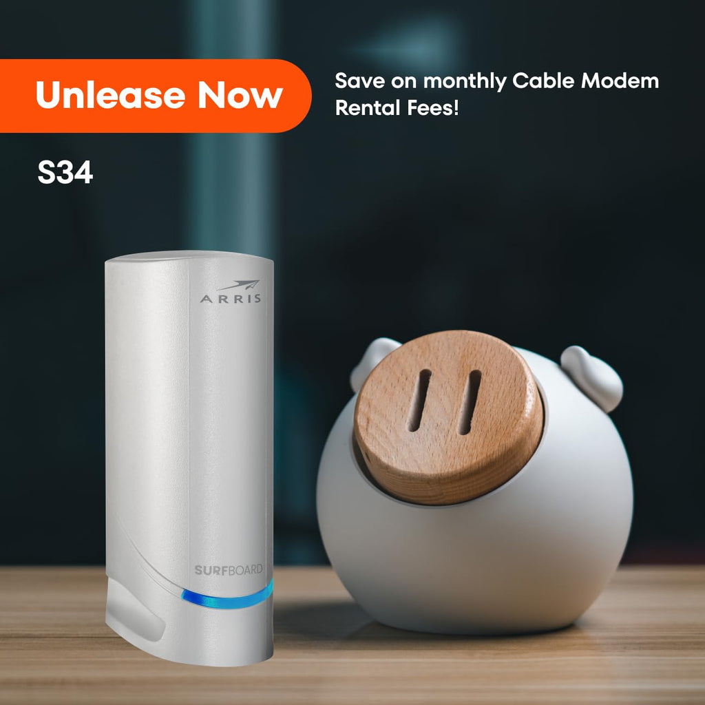 S34 DOCSIS 3.1 Multi Gig Cable Modem 2.5Gbps 1Gbps Ethernet Ports Compatible with Xfinity Cox Spectrum