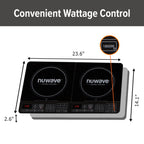 1800W Double Induction Cooktop with Two 8 Inch Burners, Independent Controls