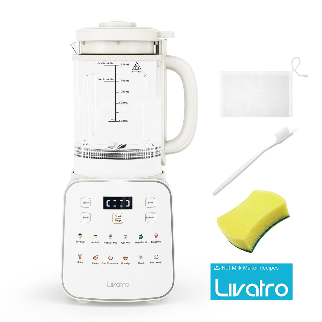 Automatic Nut Milk Maker, 12-in-1, Removable Blade, 50.73 Fl Oz