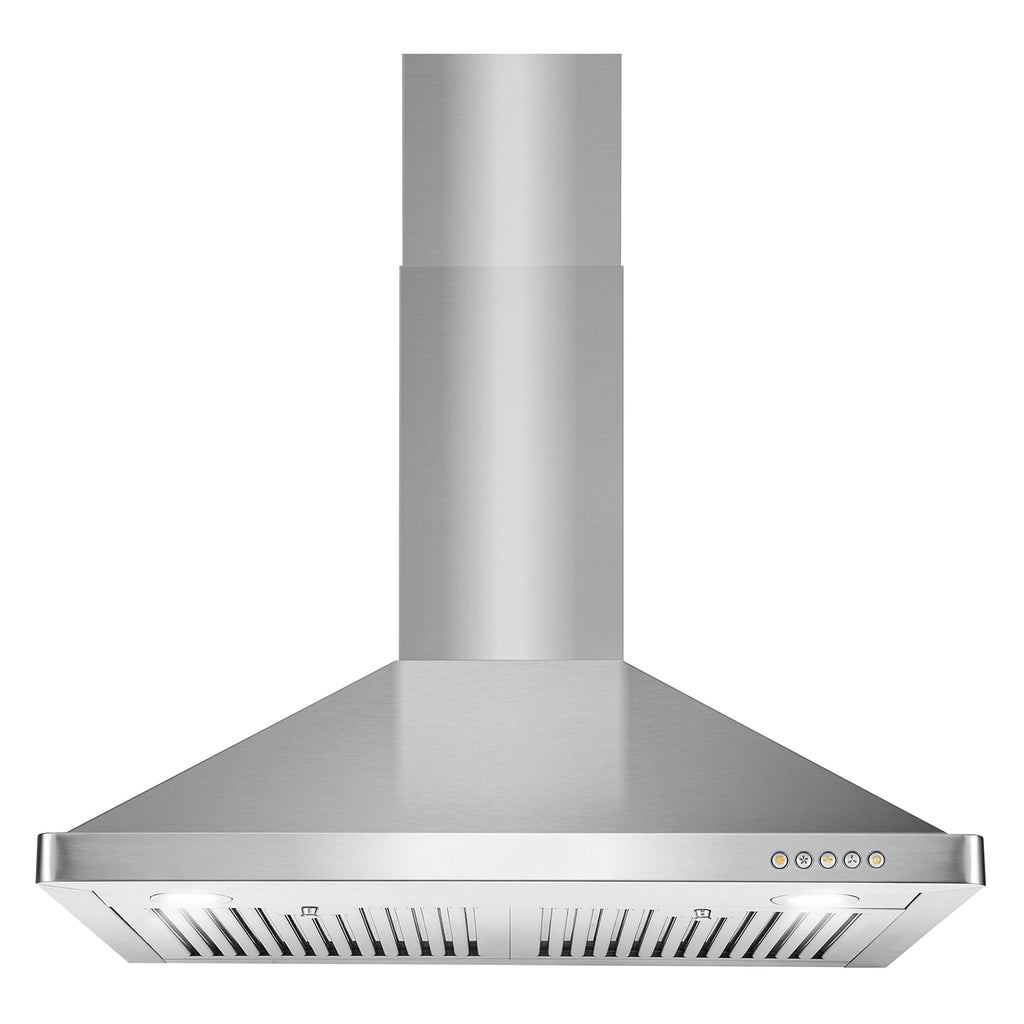 30 in 380 CFM ducted wall mount range hood LED stainless steel kitchen exhaust vent fan for home
