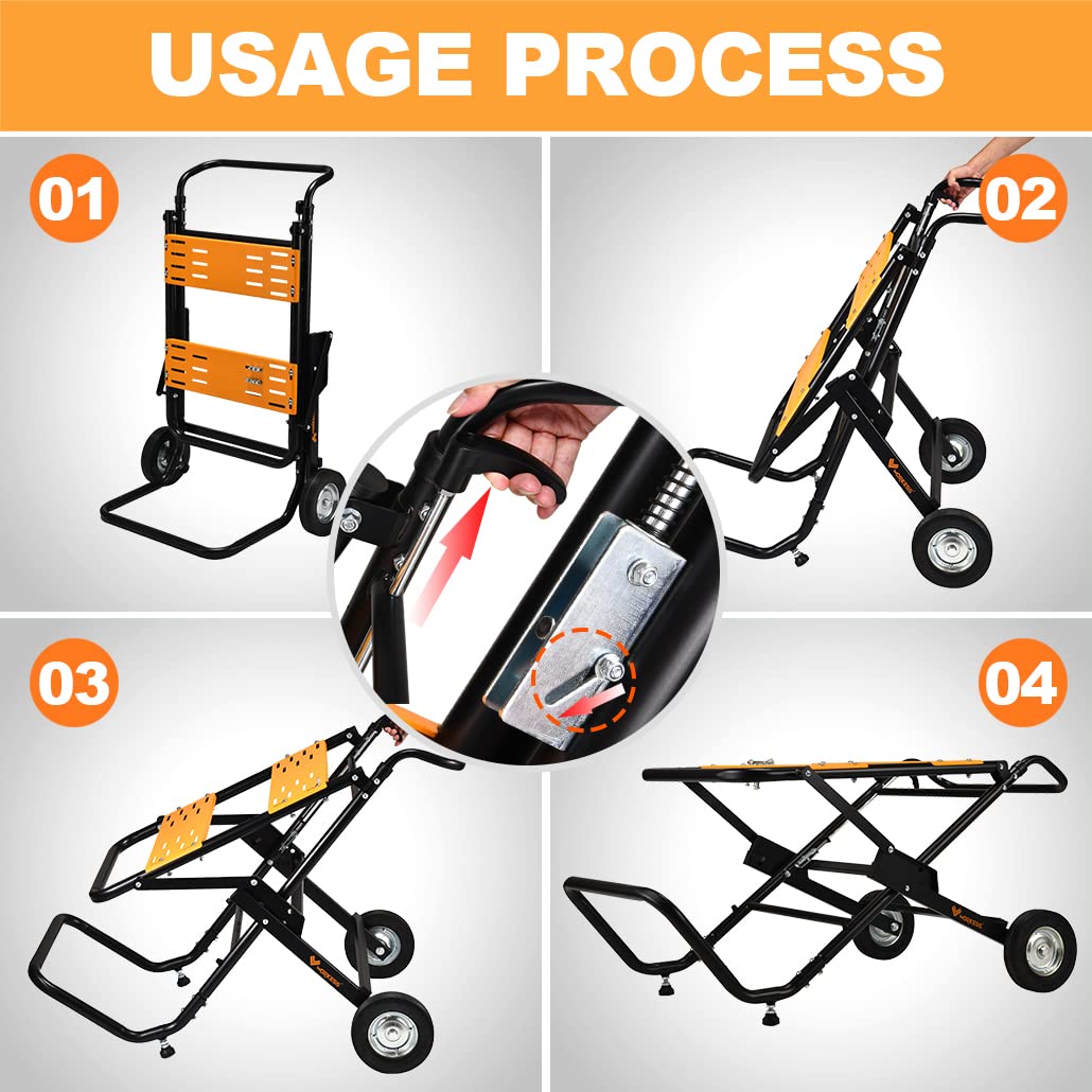 Portable Table Saw Stand 330 lbs Capacity Rolling Foldable 8 inch Wheels Heavy Duty Easy Storage Universal Fit